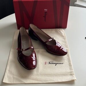 Salvatore Ferragamo Dark Red Flats